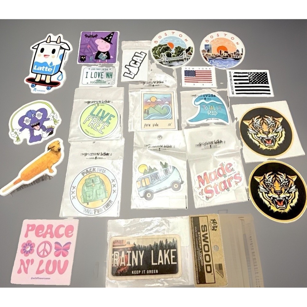 Vintage Sticker LOT 21 Stickers Retro Y2K MCM Mixed NEW NOS Decal Rare Laptop